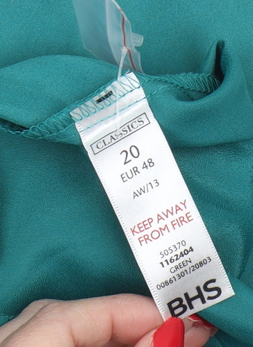 BHS Women’s Green Button-Up Shirt Size 20 Classic
