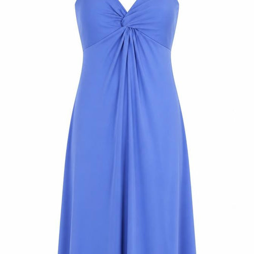 H&M Women's Blue Slip Dress XS, Midi, Smocked Back