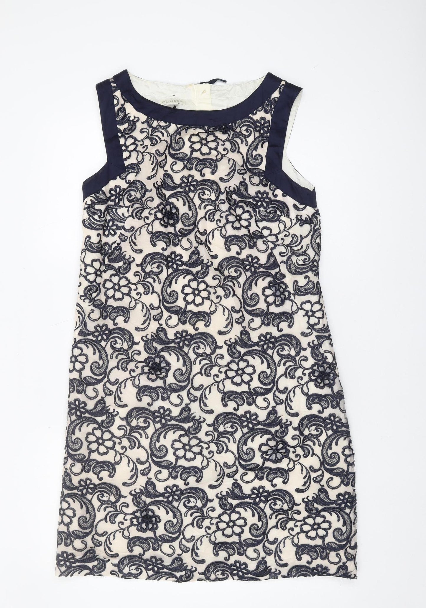 Monsoon Women's Blue Floral Sheath Dress Size 12