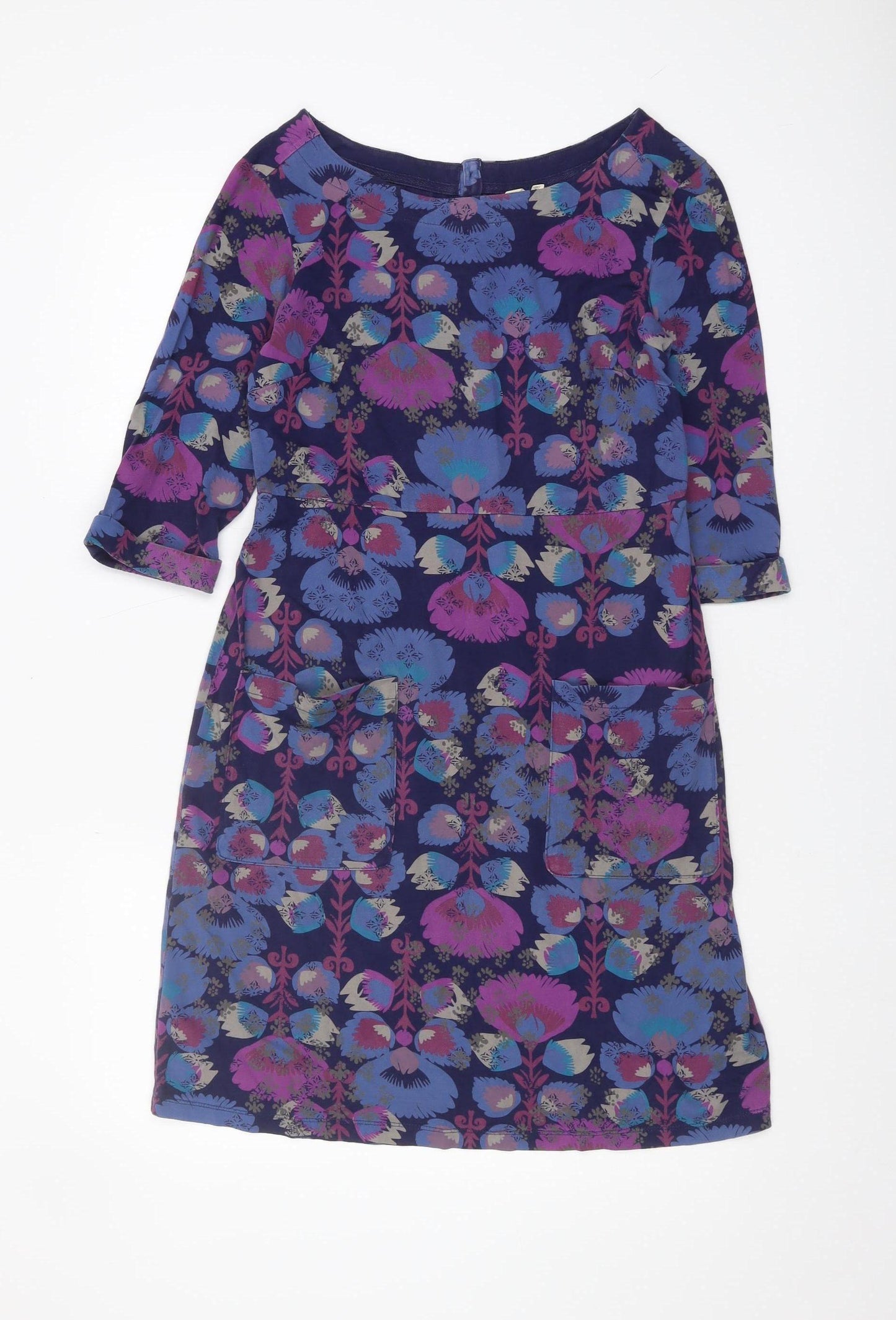 White Stuff Women's Blue Floral Shift Dress Size 10