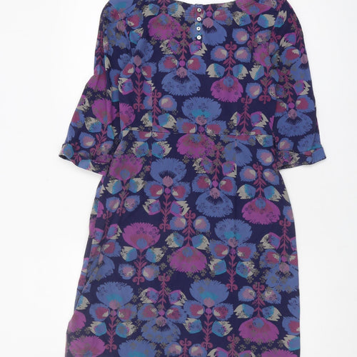 White Stuff Women's Blue Floral Shift Dress Size 10