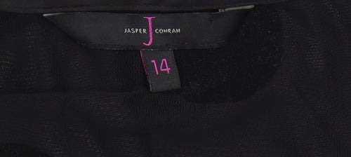 J by Jasper Conran Women's Black Polka Dot Top Size 14