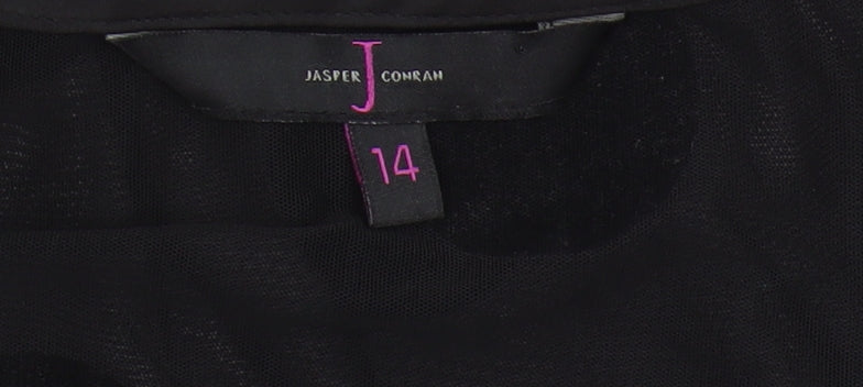 J by Jasper Conran Women's Black Polka Dot Top Size 14