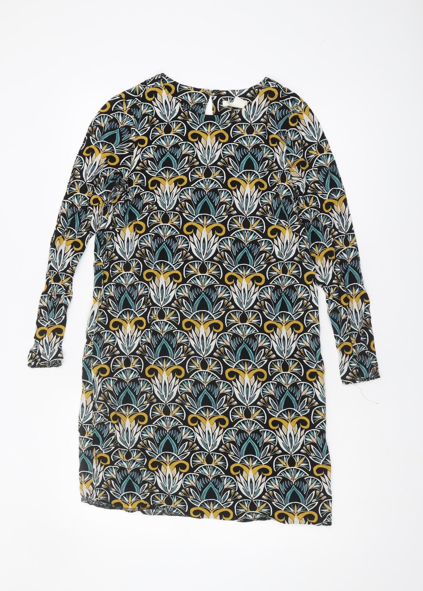H&M Women's Multicoloured Long Sleeve Dress Size 8