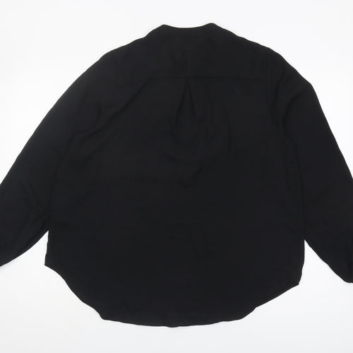 Et Vous Women's Black Long Sleeve Top, Size 16, Zip Accent