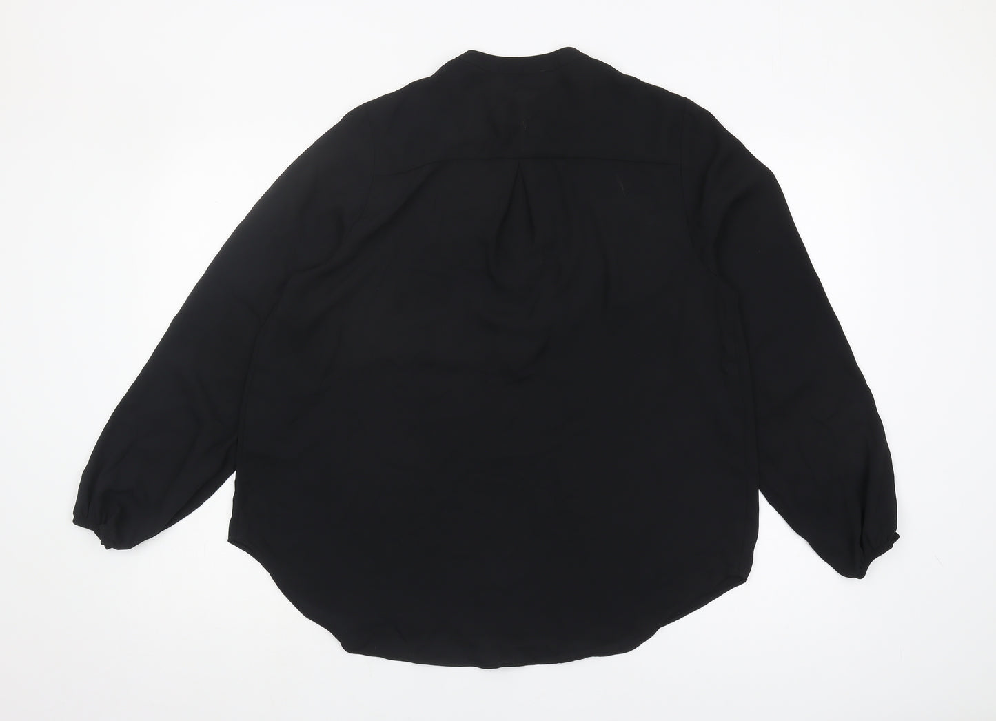 Et Vous Women's Black Long Sleeve Top, Size 16, Zip Accent