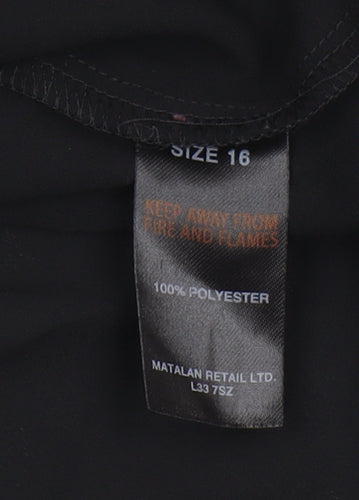 Et Vous Women's Black Long Sleeve Top, Size 16, Zip Accent