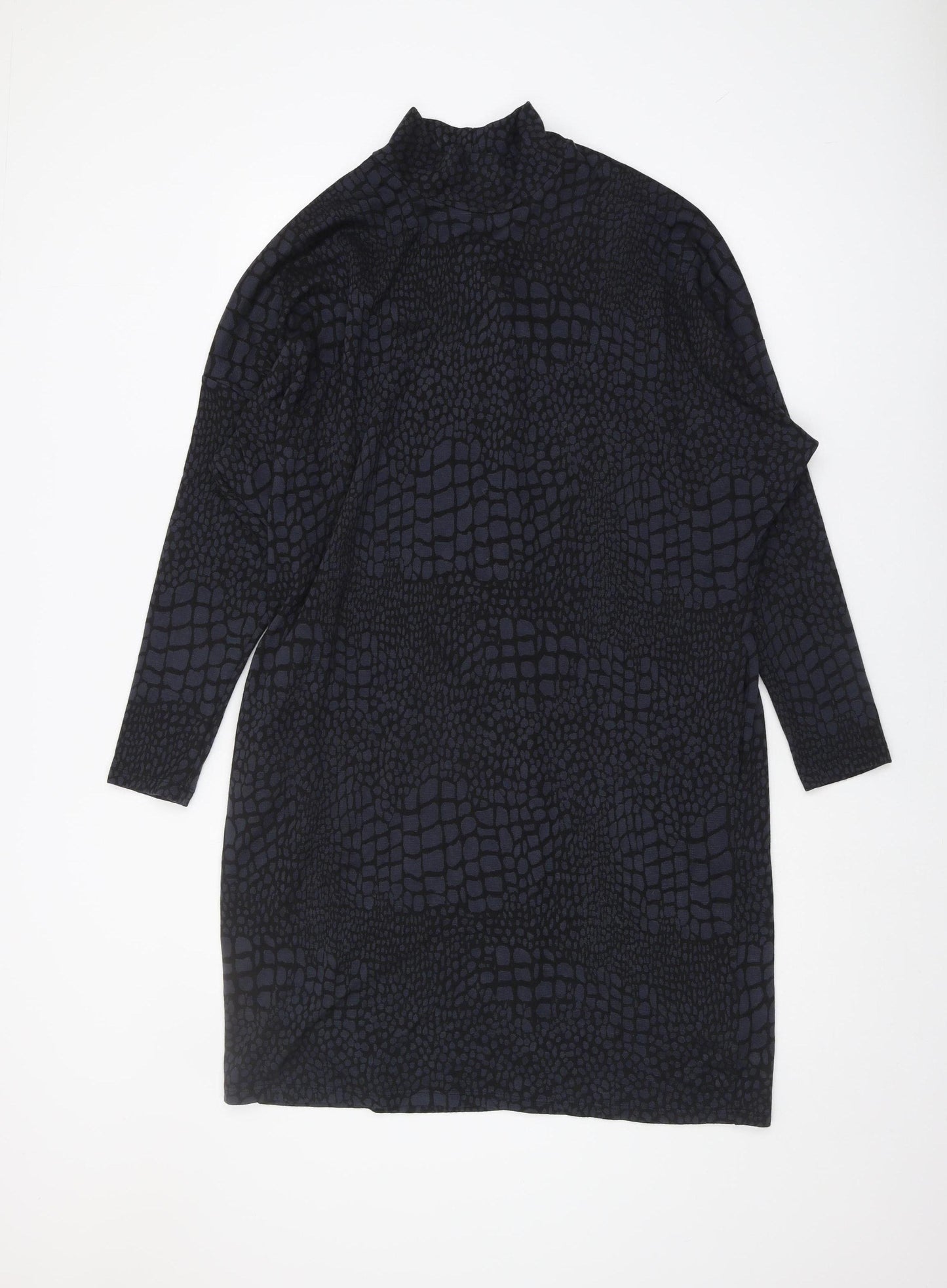 Wallis Women's Black Mock Neck Long Sleeve Dress