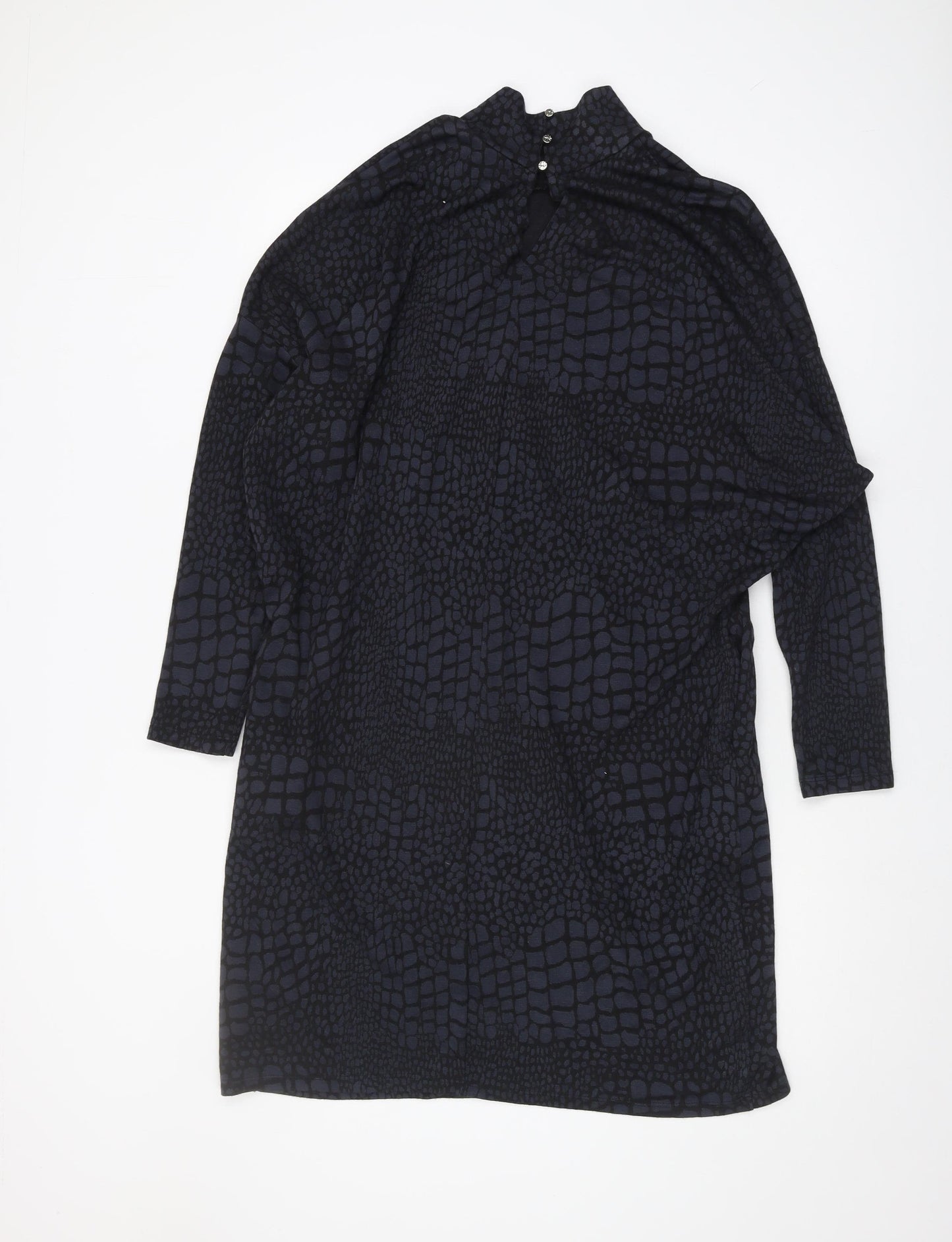 Wallis Women's Black Mock Neck Long Sleeve Dress