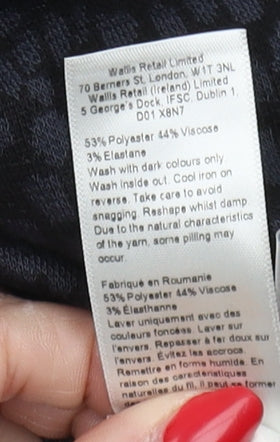 Wallis Women's Black Mock Neck Long Sleeve Dress