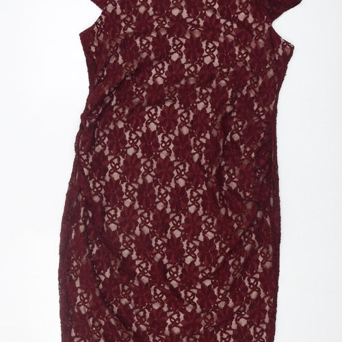 Dorothy Perkins Maternity Red Lace Sheath Dress, Size 16