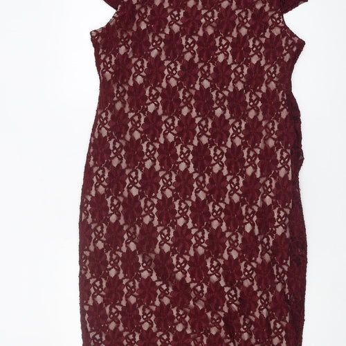 Dorothy Perkins Maternity Red Lace Sheath Dress, Size 16