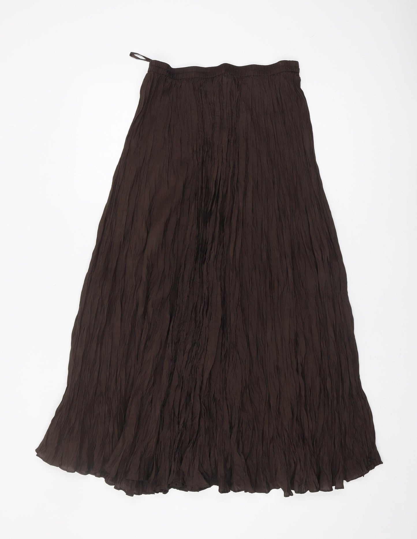 Marks and Spencer Women's Brown Silk Pleated Skirt Size 10