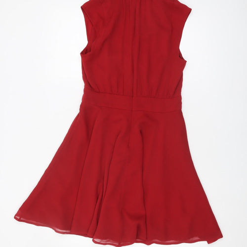 French Connection Women's Red V-Neck Dress Size 12