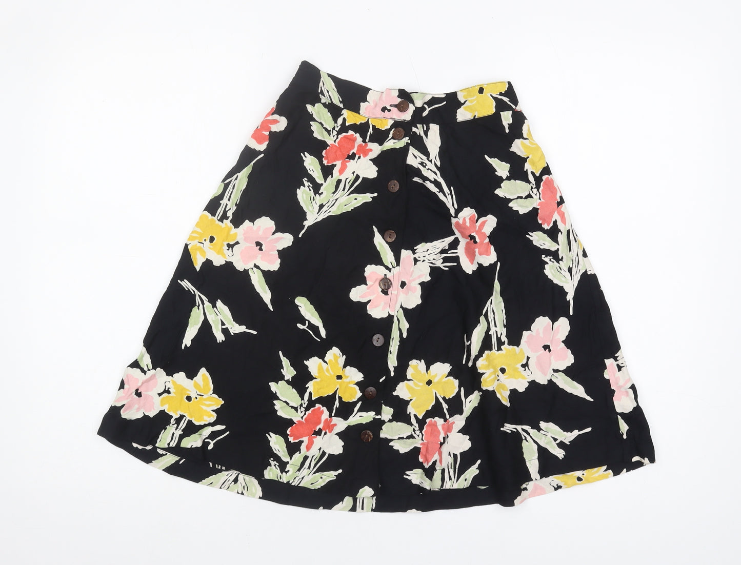 Kimchi Blue Women's Black Floral A-Line Skirt Size S