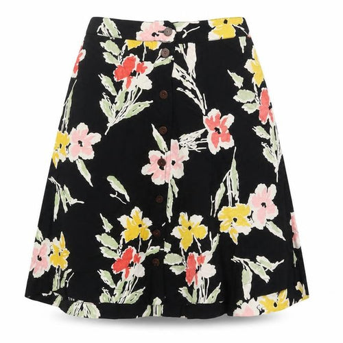 Kimchi Blue Women's Black Floral A-Line Skirt Size S