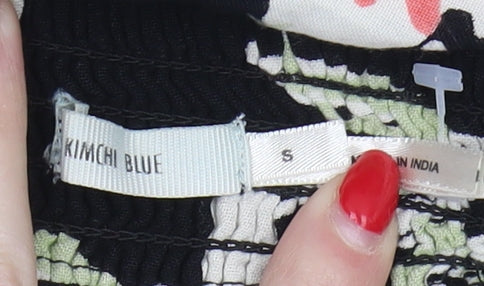 Kimchi Blue Women's Black Floral A-Line Skirt Size S