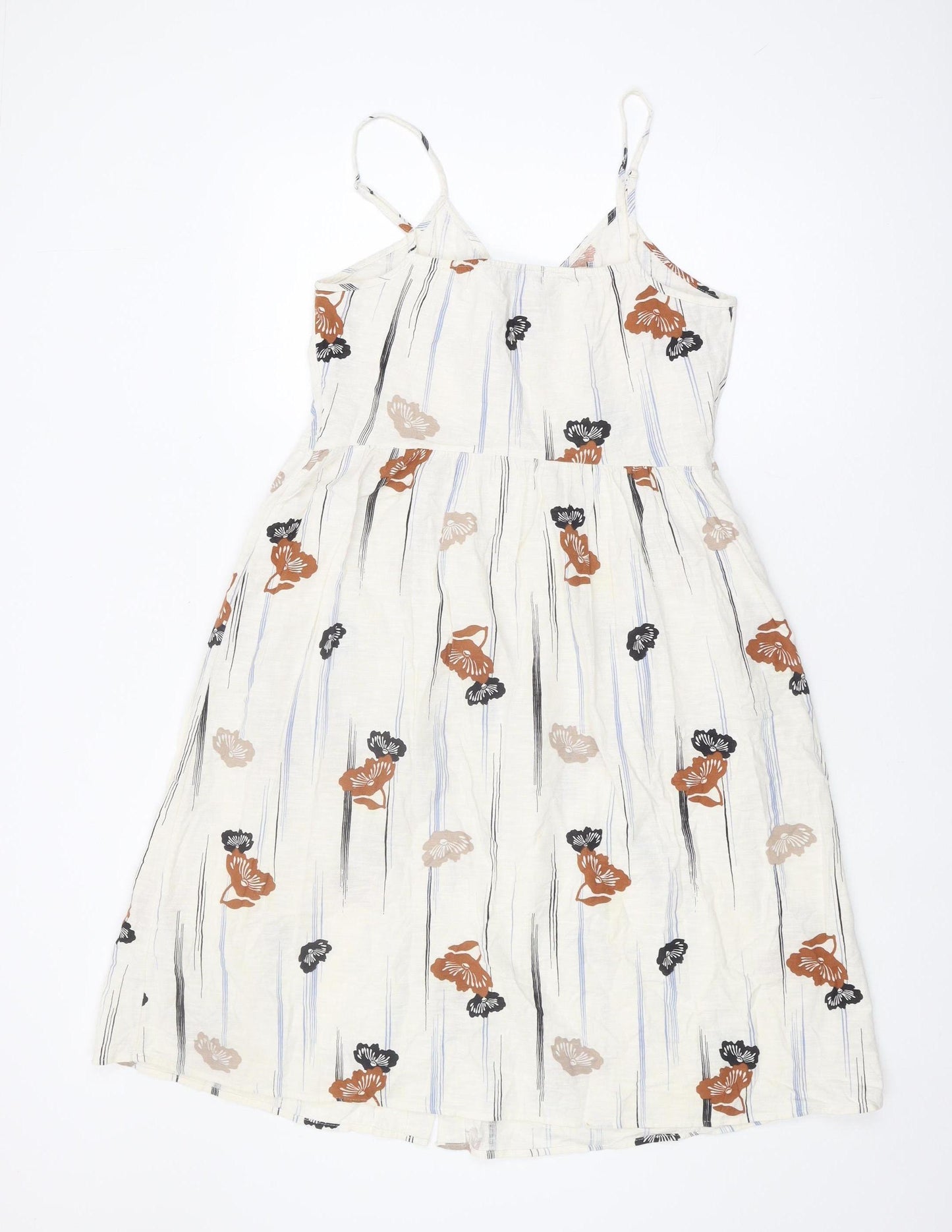 Marks and Spencer Ivory Floral Button Dress - Size 10