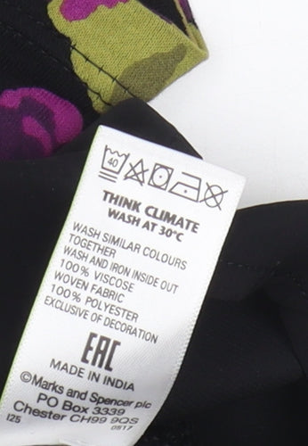 Marks and Spencer Women's Floral Black Blouse Size 10