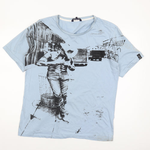 Wrangler Men's Blue Graphic Print T-Shirt XL