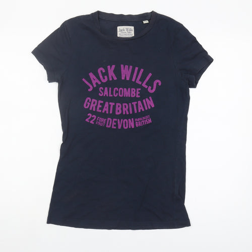 Jack Wills Women's Blue T-Shirt - Size 10