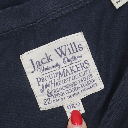 Jack Wills Women's Blue T-Shirt - Size 10