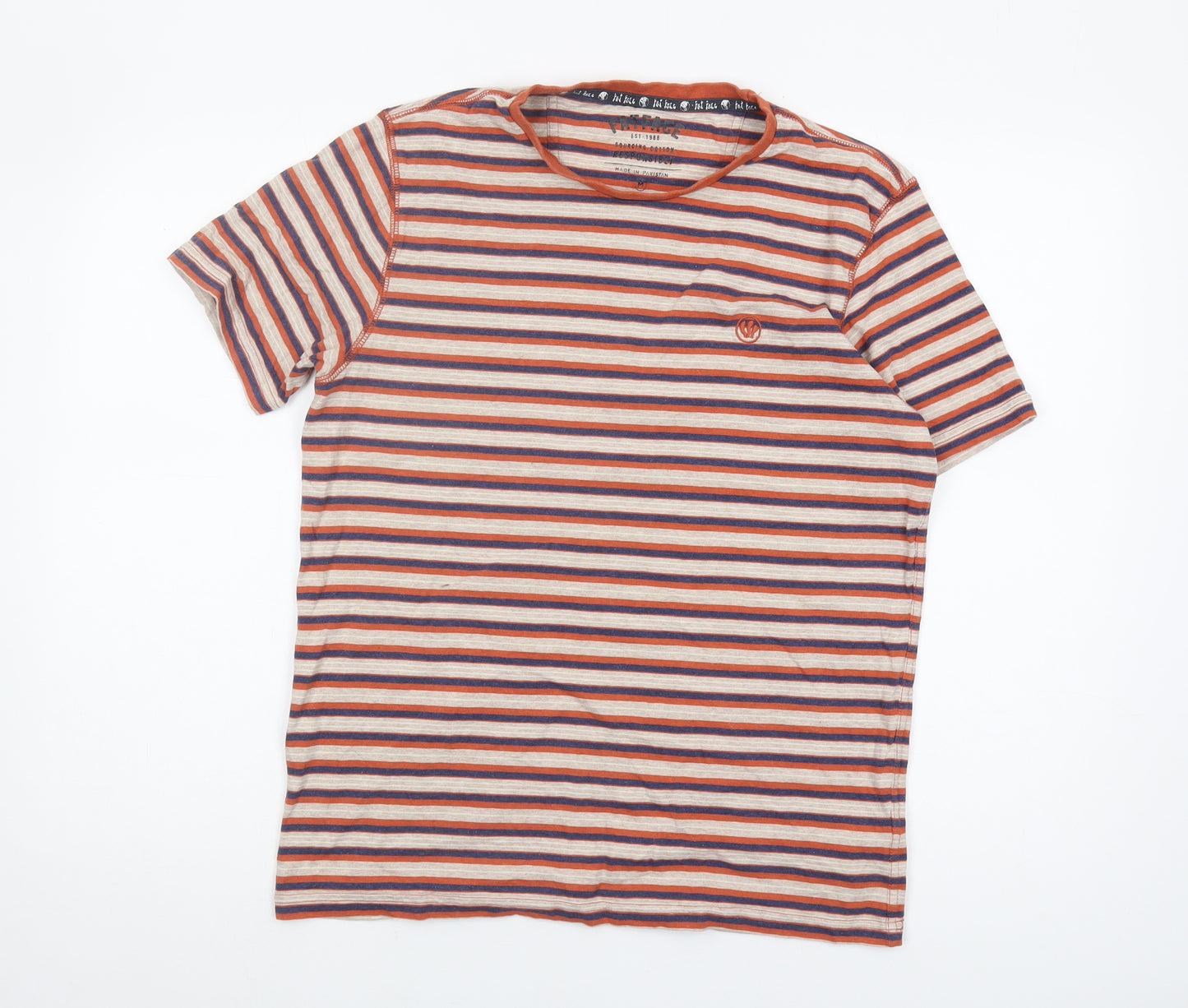 FatFace Men's Multicoloured Striped T-Shirt M
