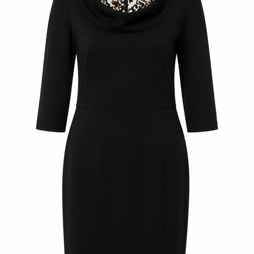 Donna Ricco Women's Black Sheath Dress Size 10 Cowl Neck