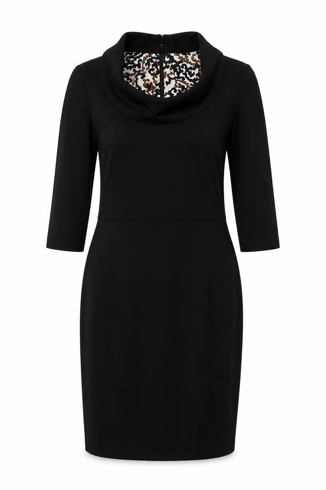 Donna Ricco Women's Black Sheath Dress Size 10 Cowl Neck