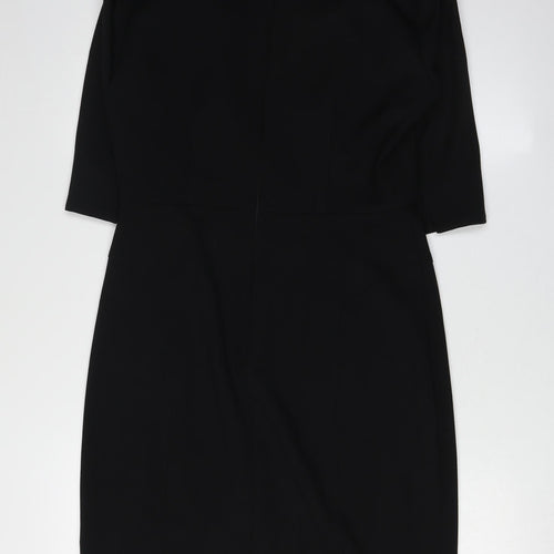 Donna Ricco Women's Black Sheath Dress Size 10 Cowl Neck