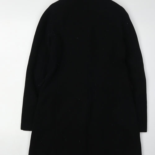 Zara Women's Black Fur Trim Coat Size S