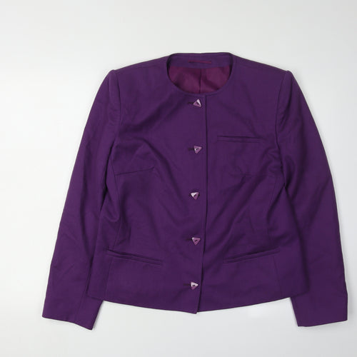 Dereta Women's Purple Wool Blazer Size 14