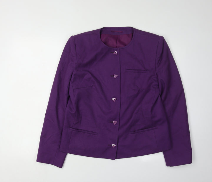 Dereta Women's Purple Wool Blazer Size 14
