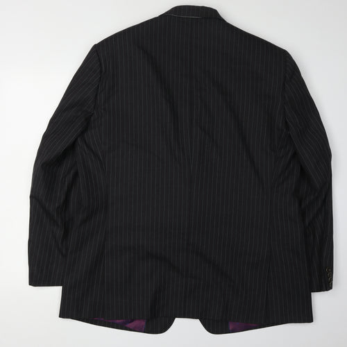 Magee Men's Black Pinstripe Blazer 46 Regular Wool