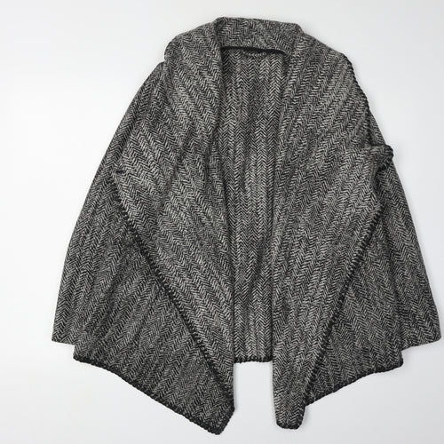 AllSaints Women's Grey Knitted Cape, Size 6, Elegant Winter Wear