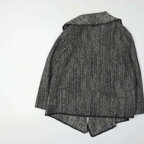 AllSaints Women's Grey Knitted Cape, Size 6, Elegant Winter Wear