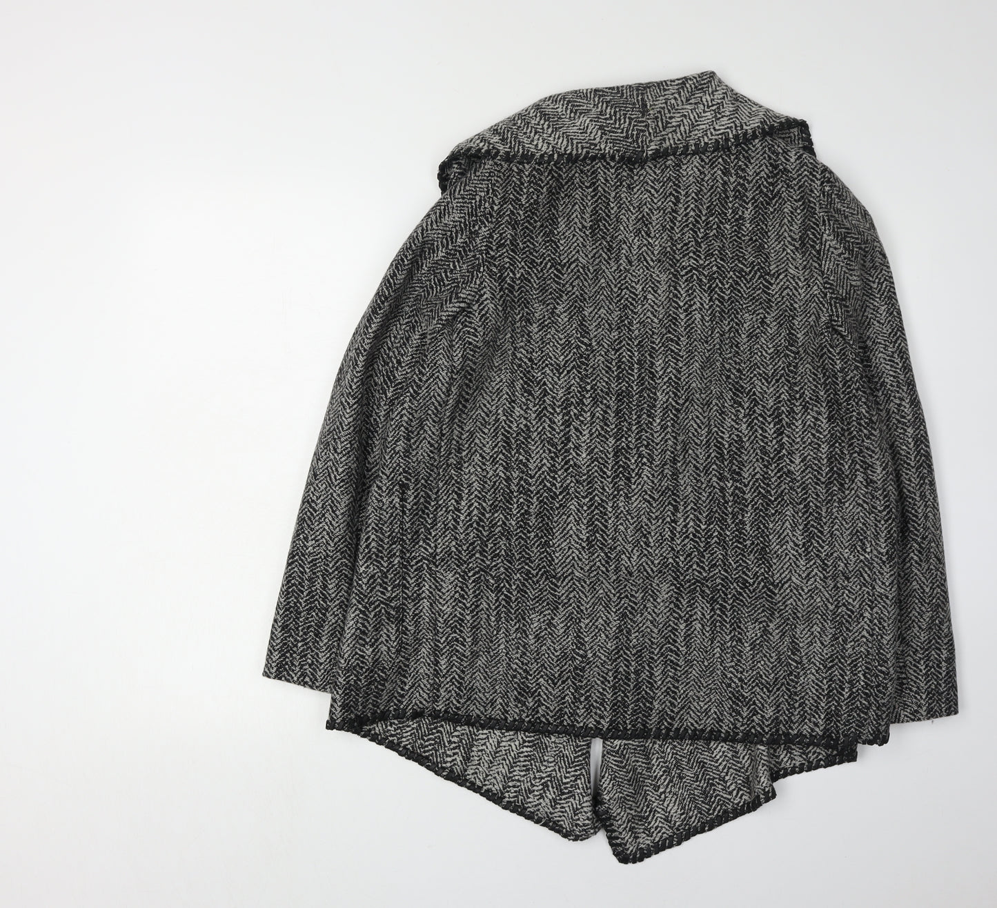AllSaints Women's Grey Knitted Cape, Size 6, Elegant Winter Wear