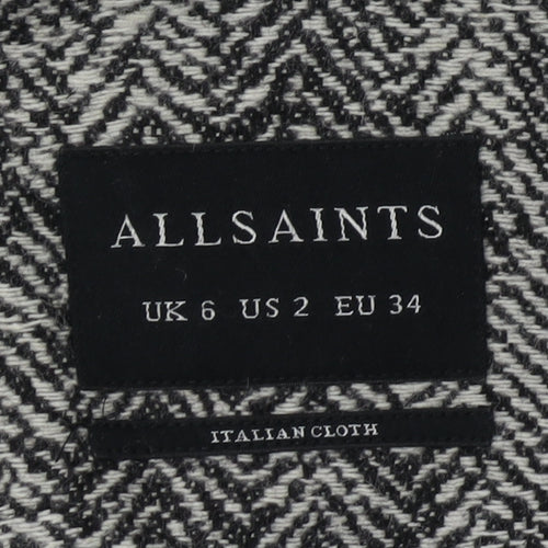 AllSaints Women's Grey Knitted Cape, Size 6, Elegant Winter Wear