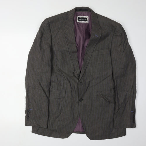 Marks and Spencer Men's Grey Striped Blazer 40R