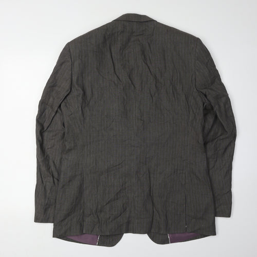Marks and Spencer Men's Grey Striped Blazer 40R