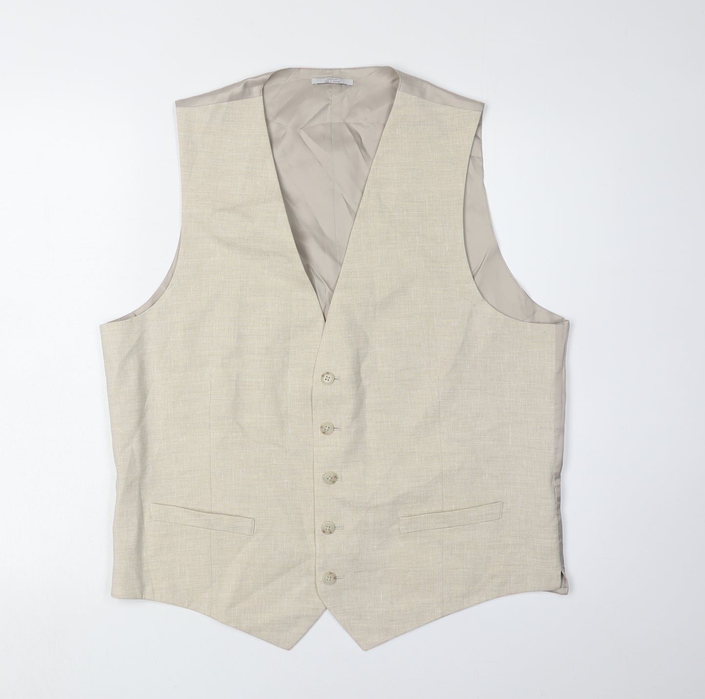 Marks & Spencer Men's Beige Linen Waistcoat 44R