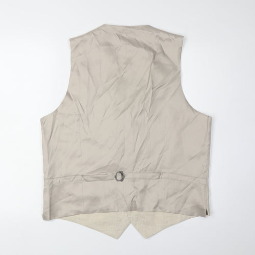 Marks & Spencer Men's Beige Linen Waistcoat 44R