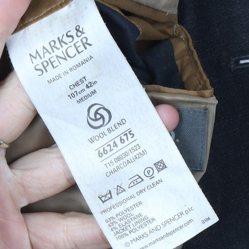 Marks and Spencer Men's Black Blazer, Size 42R
