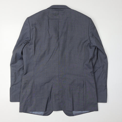 Moss 1851 Men's Blue Suit Jacket Regular Check 44R