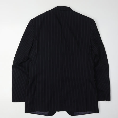 Marks and Spencer Men's Blue Striped Blazer 40R