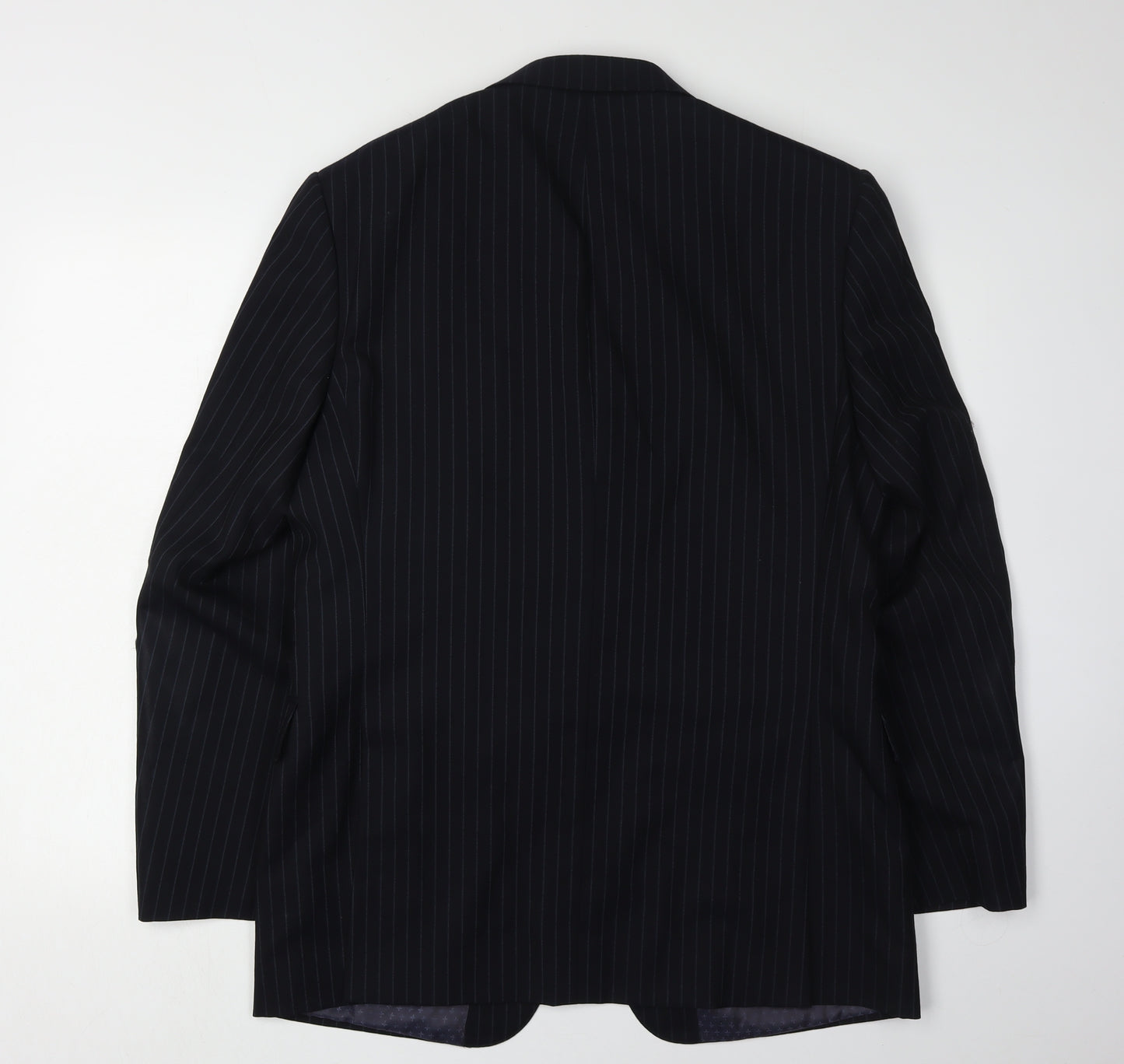 Marks and Spencer Men's Blue Striped Blazer 40R