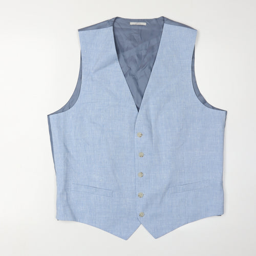 Marks and Spencer Men's Blue Linen Waistcoat 42R