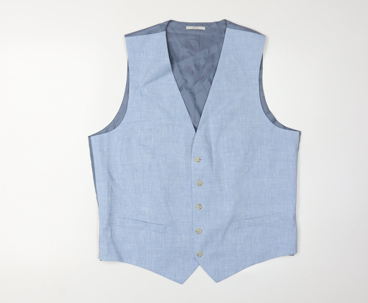 Marks and Spencer Men's Blue Linen Waistcoat 42R