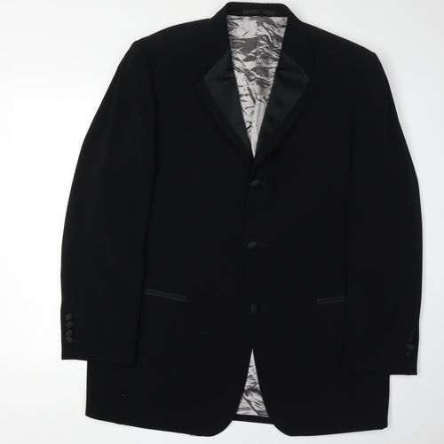 Hugo James Men's Black Tuxedo Blazer 44L - Formal Polyester