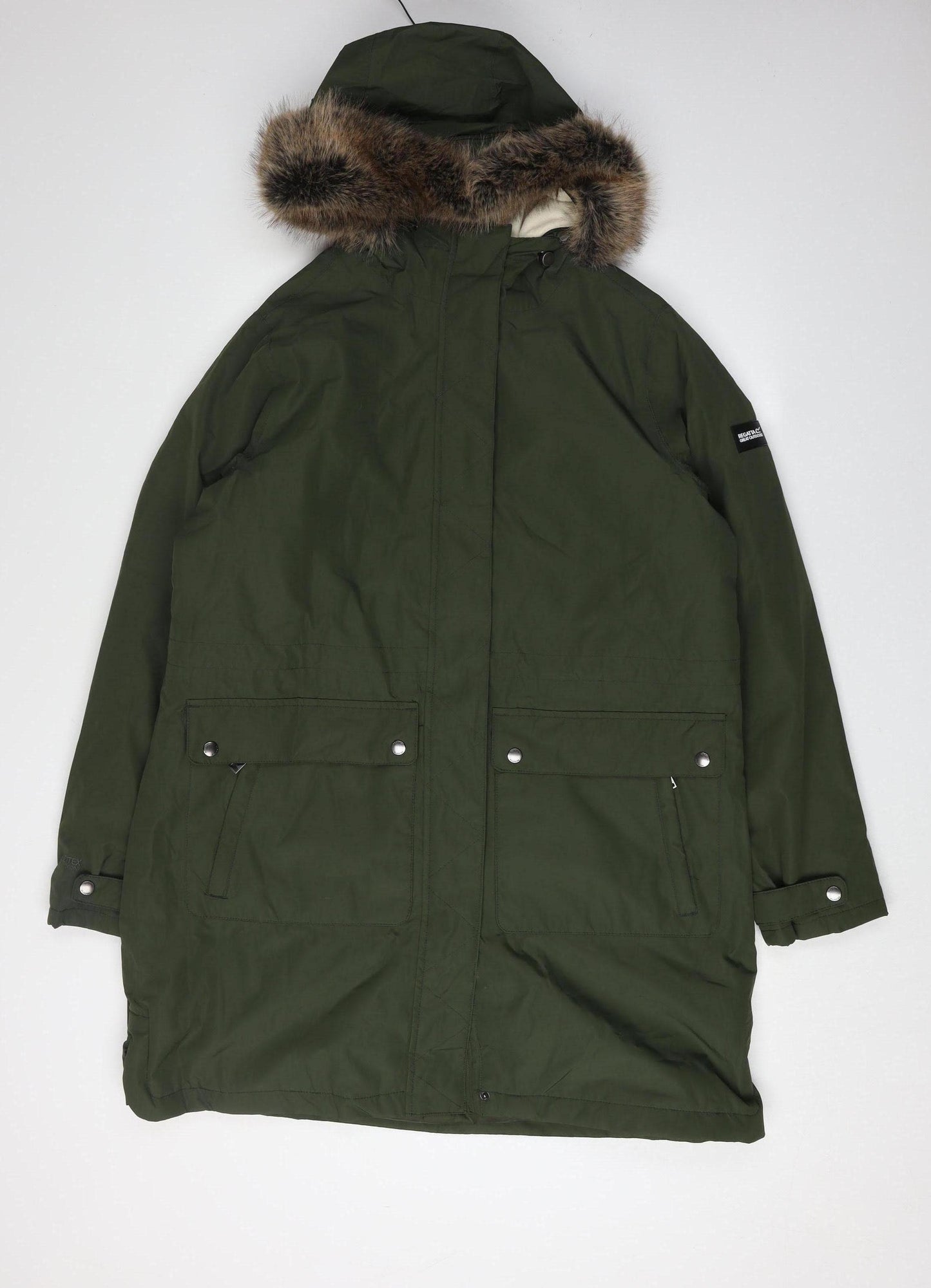 Regatta Women's Green Parka, Size 16, Hooded Winter Coat